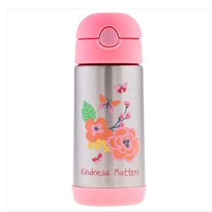 Stephen Joseph Double Wall Stainless Steel Bottle in Floral - New